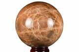 Polished Peach Moonstone Sphere - Madagascar #182381-1